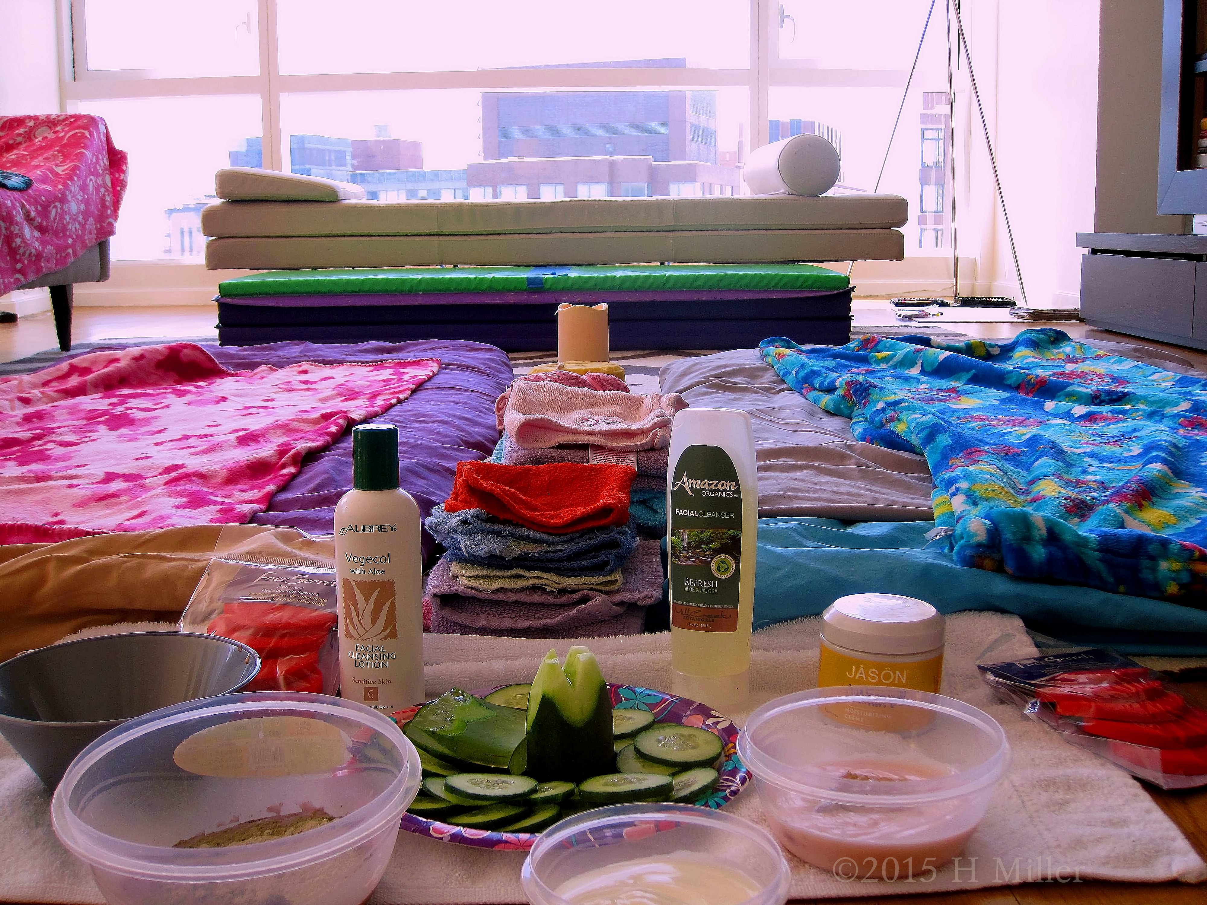 Spa Party Facials And Massage Area. At Home Spa Relaxation Almost Here. Spa Party Facials And Massage Area. At Home Spa Relaxation Almost Here.